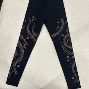 LG Midnight Hour Black Legging With Snake/Plant Print